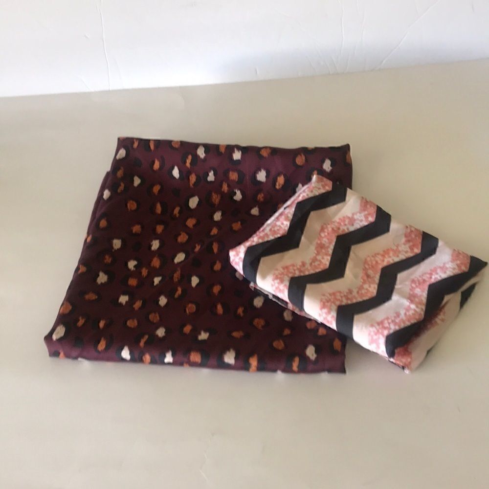Lot of 2 Scarf/Shawls Pink and Burgundy Silky Soft